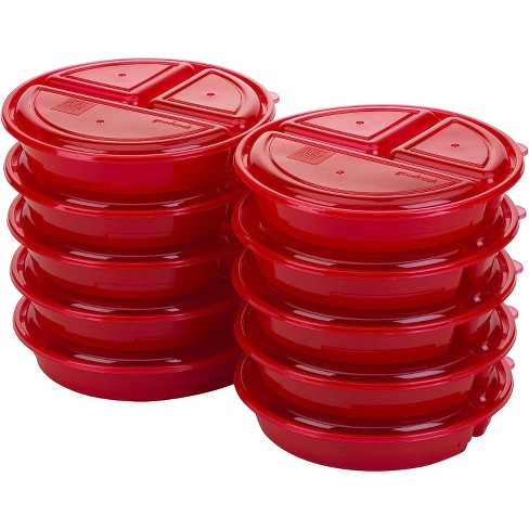 GoodCook Meal Prep on Fleek, 3 Compartments BPA Free, Microwavable/Dishwasher/Freezer Safe, Red,Red - image 1 of 4