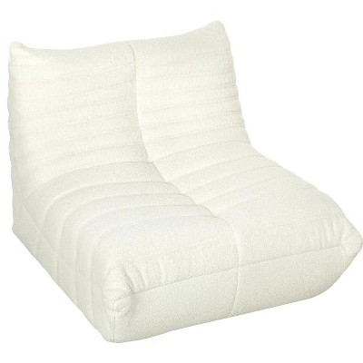 Dexmalle Modern High Density Foam Bean Bag Sofa,Cream White