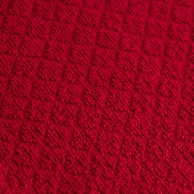 Paprika Red Cotton Terry Kitchen Towel Set with Rubber Hook