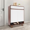YIYIBYUS Shoe Storage Cabinet Floor Shoe Storage Organizer Rack With 2 Doors - 3 of 4