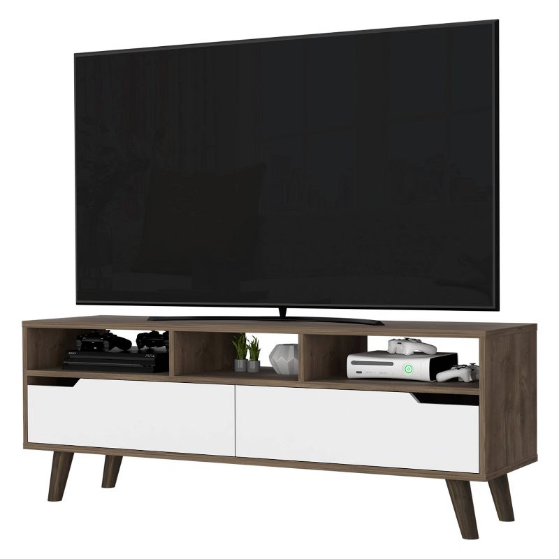Tacoma TV Stand for TVs up to 55&#34; Dark Walnut/White - Boahaus, 3 of 6