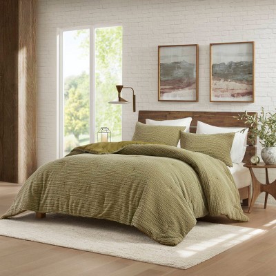 Lyngins Waffle Texture Comforter Set – 100% Cotton Bedding Set, Oversized Comforter & 2 Shams, All-Season Quilt Bedding Set, OEKO-TEX Certified