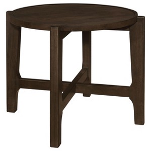 Coaster Home Furnishings COTA Round Solid Wood End Table Dark Brown - 1 of 4