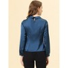Allegra K Women's Ruched Long Sleeve Office Work Satin Blouses - 3 of 4