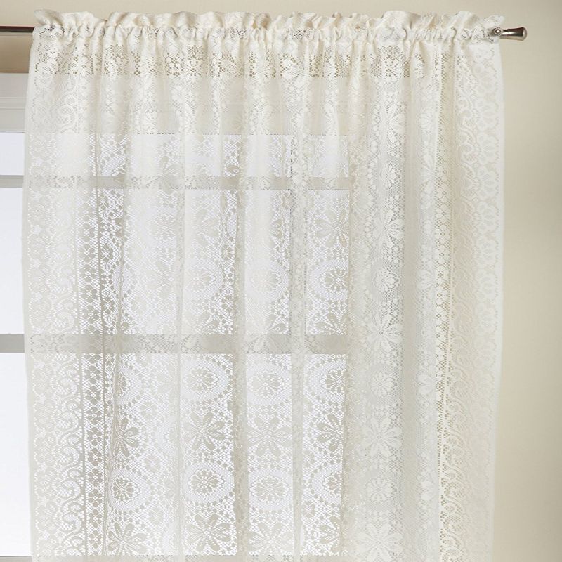 Sweet Home Collection | Lace Jacquard Window Curtain Single Panel Hopewell, 2 of 3