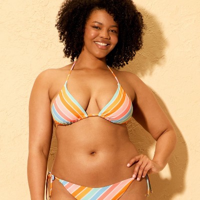 Shade & Shore Women's Diagonal Striped Triangle Bikini Top - Shade & Shore™ Multi M — фото 4