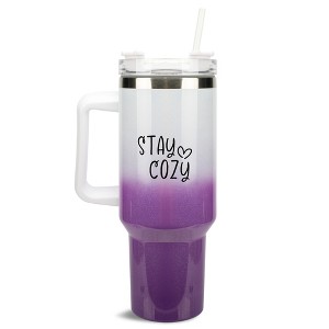100 North Stay Cozy Heart Winter Weather Wrap-Around 40 Oz. Stainless Steel Water Bottle Coffee Mug, Spill & Leak Resistant, Travel Tumbler with - 1 of 4