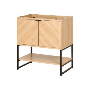 JONATHAN Y Juhl Chevron-Front Modern Minimalist 2-Shelf Bath Vanity Cabinet Only (Sink Basin Not Included) - 1 of 4