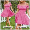 EXLURA Women's 2025 Summer Short Puff Sleeve Casual Short Mini Dresses Tie Back Square Neck A-Line Sundress - 2 of 4