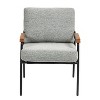 CAVINAS Modern Minimalist Armchair for Living Room,Upholstered Lounge Chair with Metal Frame&Wooden Armrest,Comfy Leisure Chair，Set of 1 - 4 of 4
