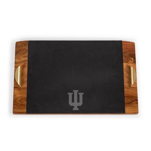 NCAA Indiana Hoosiers Covina Acacia Wood and Slate Black with Gold Accents Serving Tray - 1 of 4