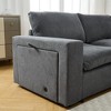 141.5" 5-Seater Linen L-Shaped Modular Sectional Sofa with Wireless Charging & Cup Holders - 4 of 4