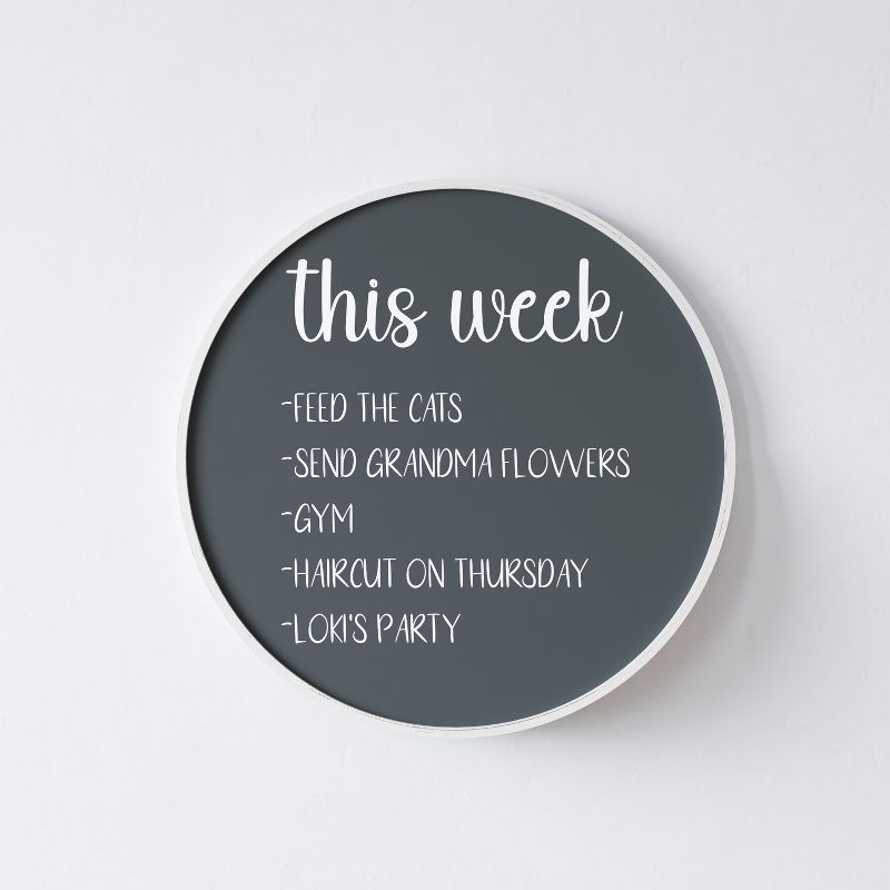 Emma and Oliver Round Wall Mounted Magnetic Chalkboards with Eraser and Chalk, 2 of 12