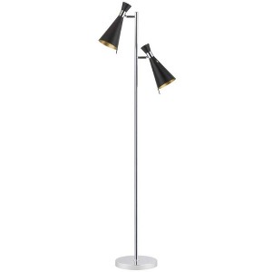 Efisio Floor Lamp - FLL4004 - Chrome/Black - Safavieh - 1 of 4