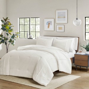 Beautyrest Apollo Striped Seersucker Oversized Comforter Set - 1 of 4