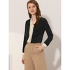 Allegra K Women's Split Neck Pleated Front Office Work Contrast Color Blouse - 2 of 4