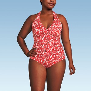 Lands' End Women's Twist Halter Tankini Top - 1 of 3