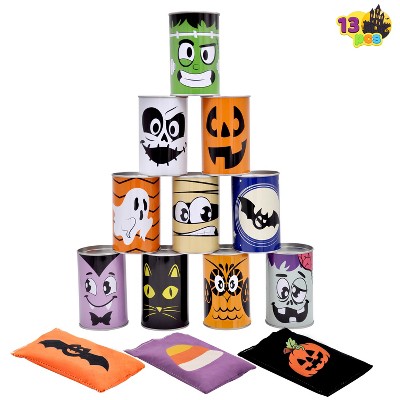 Joyfy 13 Pcs Halloween Carnival Can Bean Bag Toss Game Set,Halloween Outdoor Lawn Yard Activity for Kids Party Supplies,Holiday Birthday Party Games