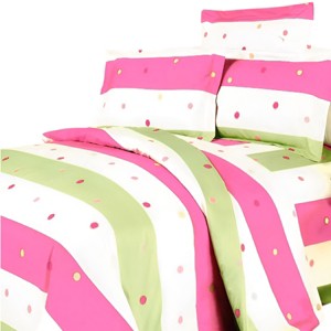 Slickblue 5/7 PC 100% Cotton Duvet Cover Set, Deep Pocket Sheets, MEGA Bedding Set, Twin to King, Pink - 1 of 3
