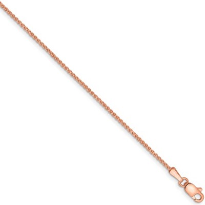 Black Bow Jewelry 1.25mm 14k Rose Gold Solid Polished Spiga Chain Necklace