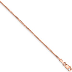 Black Bow Jewelry 1.25mm 14k Rose Gold Solid Polished Spiga Chain Necklace - 1 of 4