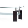 43" Coffee Table with Glass Top, 1 Shelf and Metal Accents with Center Bar for Living Room or Modern Interiors - 4 of 4