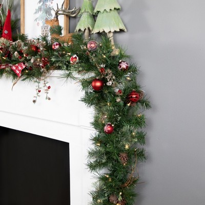 Rustic Grapevine 34" Pre-Lit Christmas Garland with Clear Lights