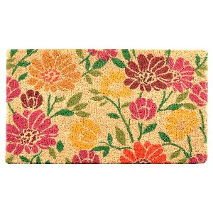Notrax 1'6"x2'6" Spring Daisies Coir Doormat: Outdoor Floral Front Doormat, Multicolor, Botanical Pattern - 1 of 4