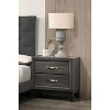 Vynxaria Bedroom Furniture Rustic GARY Oak Simple 1pc Nightstand 2-Drawers Bed Side Table Solidwood - 3 of 4