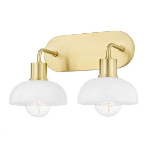 Mitzi Kyla 2 - Light Vanity in  Aged Brass Opal Glossy Shade - 1 of 2