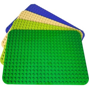 Apostrophe Games Large Building Block Baseplates - Green, Blue, Sand, Light Green 4pcs - 1 of 4
