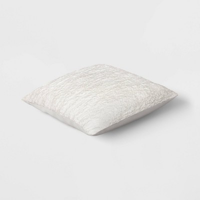 Woven Off-White Cotton Textured Square Throw Pillow