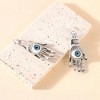 SOHI Women's Metallic Silver The Hamsa Drop Earrings - 2 of 4