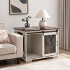 Dog Crate Furniture Pet Cage For Small/Medium/Large Dogs, Wooden Flip-up Top Opening Kennel With Sliding Barn Door, Pet Crate Side End Table - 4 of 4