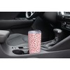 Elanze Designs 20 oz Stainless Steel On the Go Insulated Travel Tumbler With Push Top Lid, Blush Pink Cheetah Leopard Print White - 3 of 4