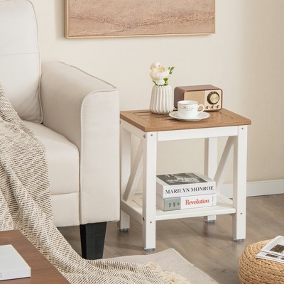 Brown and White HDPE Waterproof Shower Bench with Storage Shelf