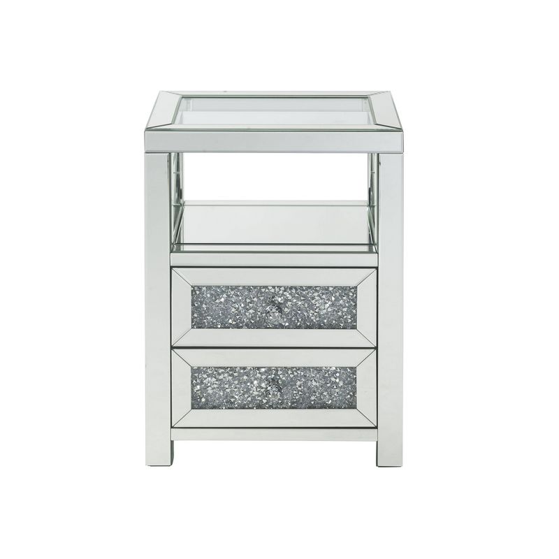 18&#34; Noralie Accent Table Faux Mirrored Diamonds - Acme Furniture, 3 of 7