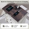 Nightstand with Charging Station & 3 Drawers, Farmhouse 23.6in Wide Nightstands with Roman Column, End Table for Bedroom - 2 of 4
