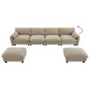 YOOCOZZ Sectional Sofa with Built-in Phone Holder and Charger, Side Storage Pockets, and Movable Ottoman - 2 of 4
