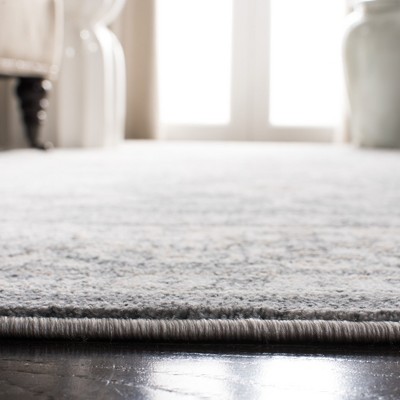 Isabella 4' Square Grey and Cream Synthetic Oriental Rug