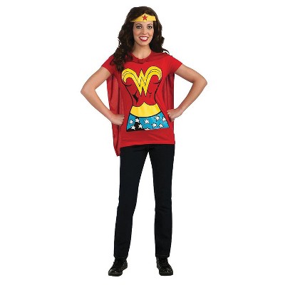 Women’s Wonder Woman™ Shirt Costume with Cape