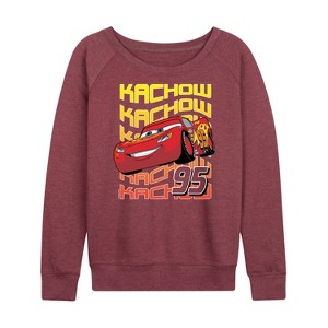 Women's - Cars -  Lightweight French Terry Wide Neck Long Sleeve Shirt - 1 of 4