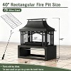 40" Wood Burning Fire Pit Chimney, 50,000 BTU Outdoor Steel Fireplace for Patio, Deck, Garden & Backyard - Black - 2 of 4