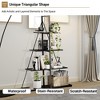4 Tier Sailboat Design Ladder Bookcase, Unique Triangular Wooden Bookshelf with Metal Frame, Black Modern Tall Bookcase - 3 of 4