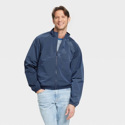Men's Windbreaker - Goodfellow & Co™ Navy Blue S: Recycled Men's Windbreaker - Goodfellow & Co™ Navy Blue S: Recycled