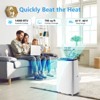 14,000 BTU Portable AC - 3-in-1 Fast Cooling for 700 Sq.Ft, Dual Motor with Dehumidifier & Remote, Ideal for Large Rooms & Campers, Black and White - 2 of 4