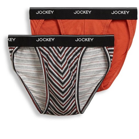 Jockey Men's Elance String Bikini - 2 Pack XL Fantastic Stripe/Toro
