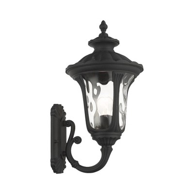 Elegant Oxford Bronze Outdoor Lantern with Clear Water Glass