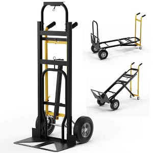 Costway 3-in-1 Convertible Hand Truck with 4 Rubber Wheels 1000 lbs Max Load Capacity - 1 of 4