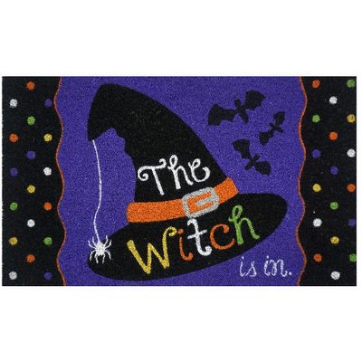 Briarwood Lane Halloween Coir Doormat 30x18 The Witch Is in For Halloween Coir Doormat